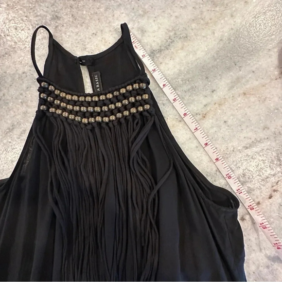 Zara Basics Maxi Black Dress Viscose Halter Neck Beading and Fringe Size Sm… - Picture 14 of 14